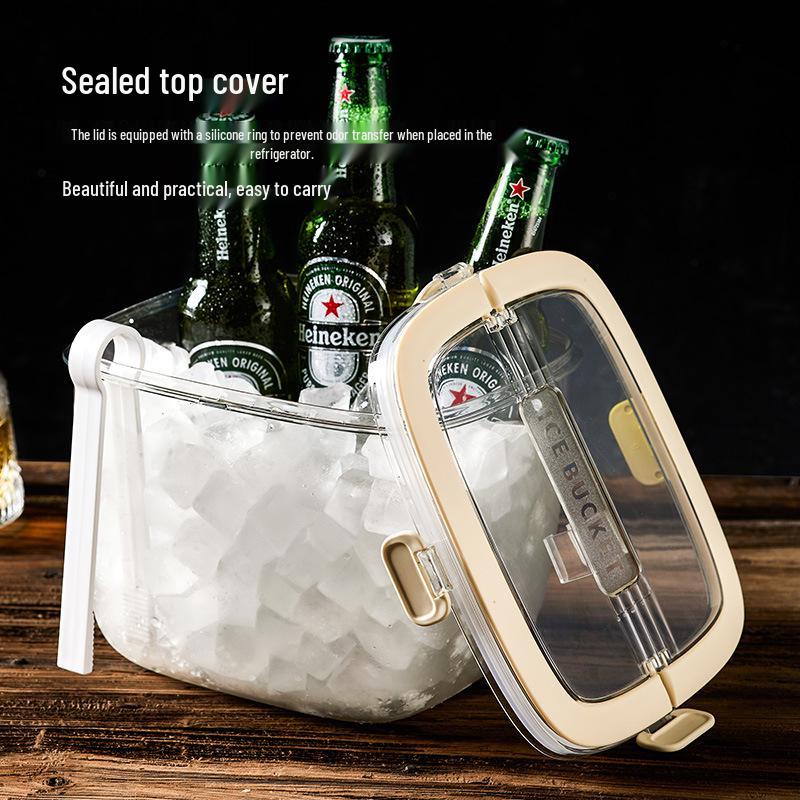 Large Transparent Outdoor Camping Ice Bucket with Tray