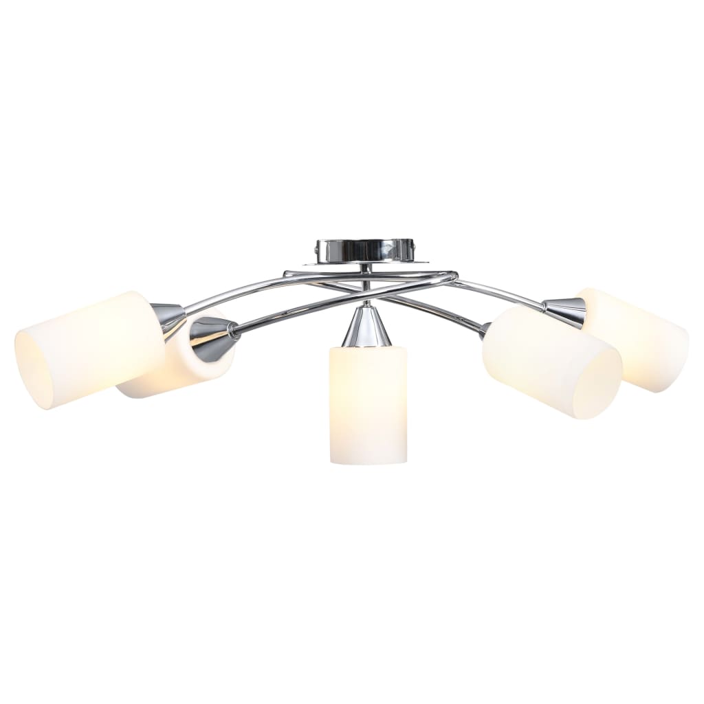 Ceiling Lamp with Ceramic Lamp Shades for 5 E14 Bulbs