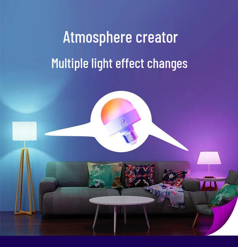 Перезаряжаемая беспроводная настенно-настольная лампа E27 с RGB и трехцветной лампой, управление с пульта и касанием
