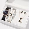 6 шт./компл. женские часы, повседневные кварцевые часы с круглой стрелкой, женские наручные часы из искусственной кожи и комплект ювелирных изделий, подарок для женщин