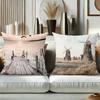 Seagull And Pier Windmill Printed Decorative Cushion Covers Polyester pillowcase, sofa decorative cushion cov Headboard Pillow
