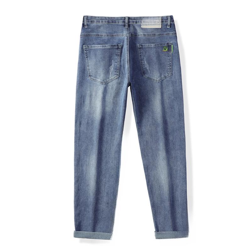 Корейские мужские узкие прямые эластичные джинсы - мода весна/осень