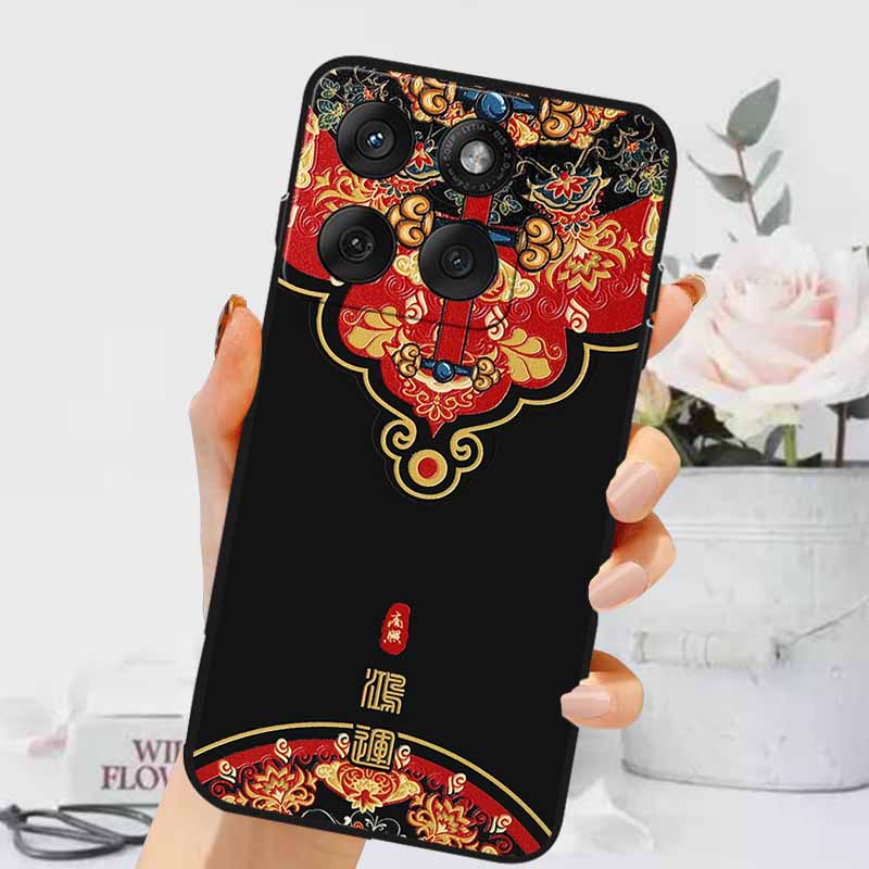 3D Тисненые Чехлы Для Edge 60 Fusion / Edge 60 Pro Рельефные Тисненые Ретро Силиконовая Задняя Крышка Для Edge 60 Stylus Черный Funda 60 Pro