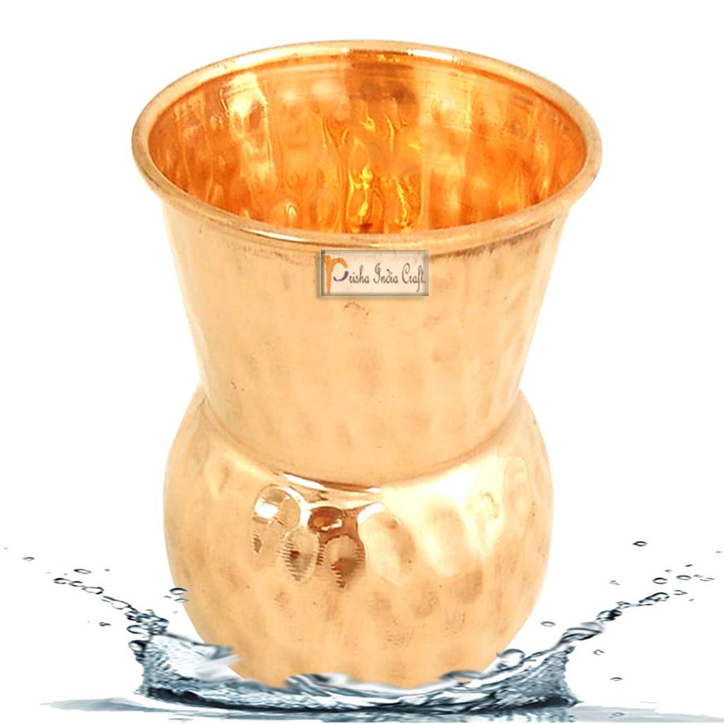Prisha India Craft Обеденный набор Thali из чистой меди, сервировочная и столовая посуда, 10 предметов, сервиз для 1