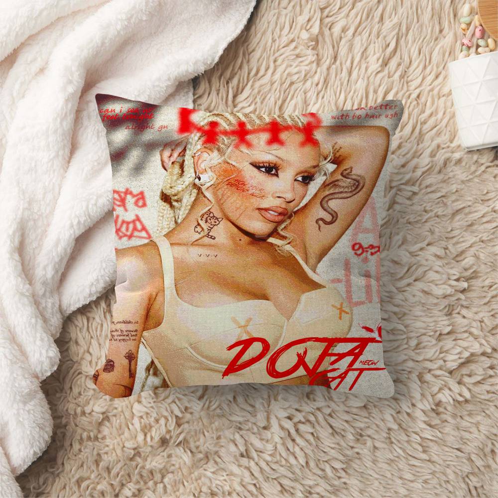 Newly Pop Rapper D-Doja C-Cat Single Pillow Cushion Cover Pillowcase Living Room Sofa Home Decor