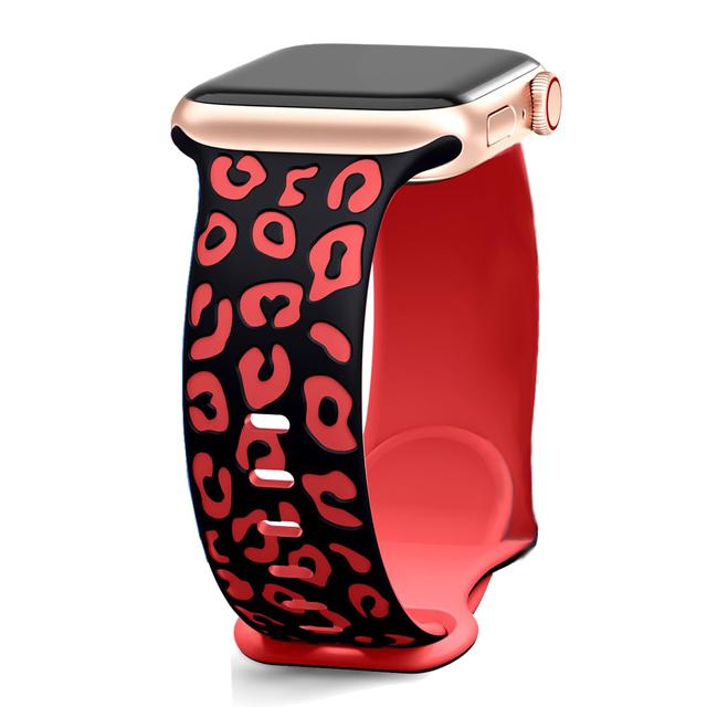 Ремешки с гравировкой леопарда для Apple Watch Band 45 мм 44 мм 49 мм 41 мм 46 40 мм Correa Bracelet Iwatch Series 10 9 8 7 SE 6 5 3 Ultra 2