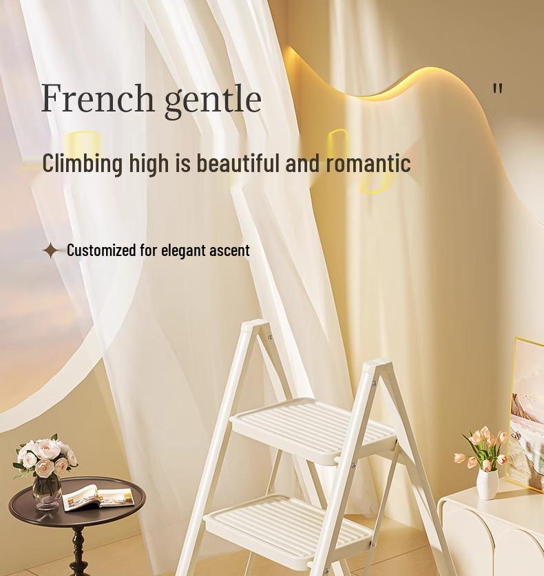 Телескопическая складная А-образная лестница: Утолщенная многофункциональная 4-ступенчатая стремянка для помещений