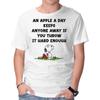 Unisex Crew Neck T-Shirt An Apple A Day Graphic Short Sleeve Casual Tee