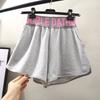 Носите шорты с высокой талией, женские летние шорты для студентов, тонкие свободные широкие штаны для отдыха, бега, пляжа, шорты