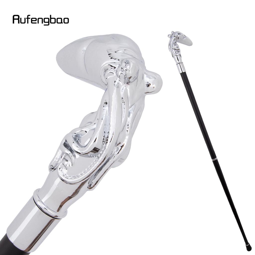 White Octopus Fish Squid Walking Cane Fashion Decorative Walking Stick Gentleman Elegant Cosplay Cane Knob Crosier 93cm
