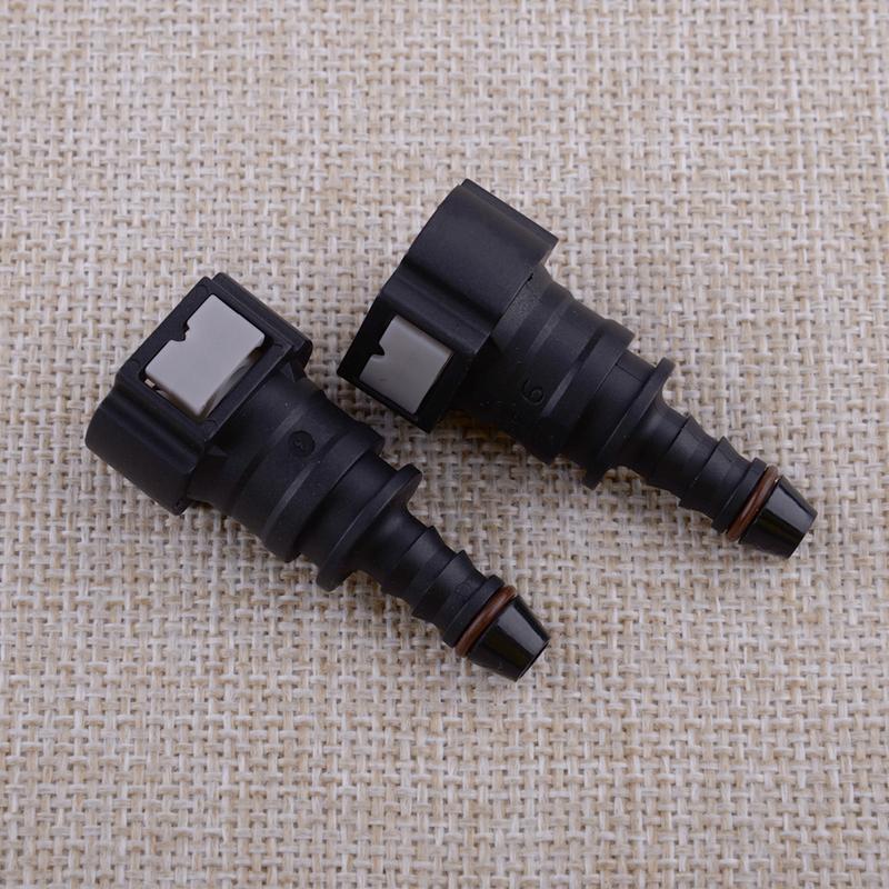 2Pcs Car Fuel Line Hose Pipe Quick Connectors Straight Push-On Single Barb for 3/8" to 5/16" ID Nylon Tubing Accessories