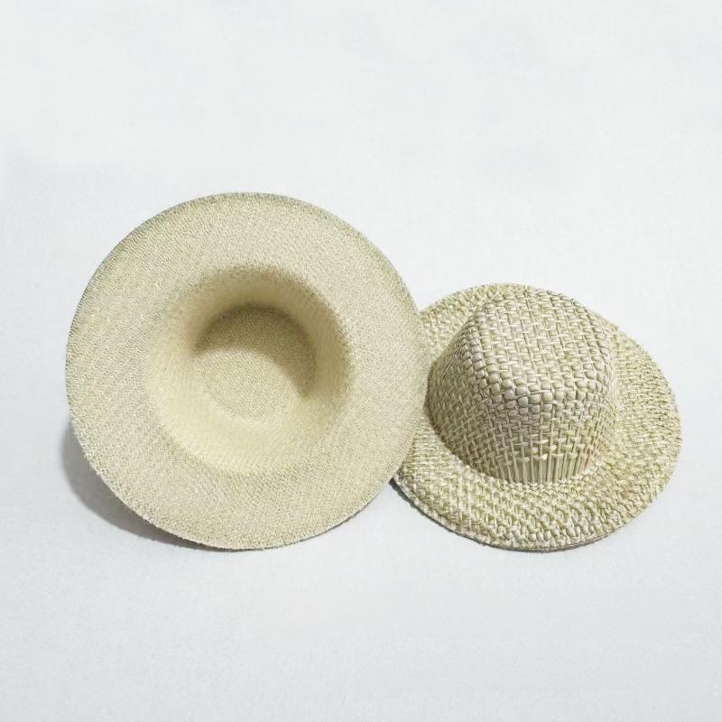 Mini Straw Hat DIY Craft Accessories 10Pcs Imitation Woven Tiny Hat Pendants for Jewelry Making Scrapbook Supplies