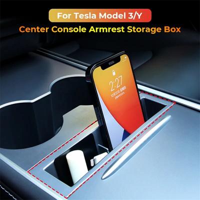 Для Tesla Model 3 Y Model Y интерьер, центральная консоль, подлокотник, ящик для хранения карточек, ключей, телефона, кабель для зарядки, органайзер, чехол