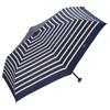 World Party Parasol Folding Umbrella Navy 50cm Zipper Case Type Blackout Rope Border Mini NV (Wpc.) Women's 801-917