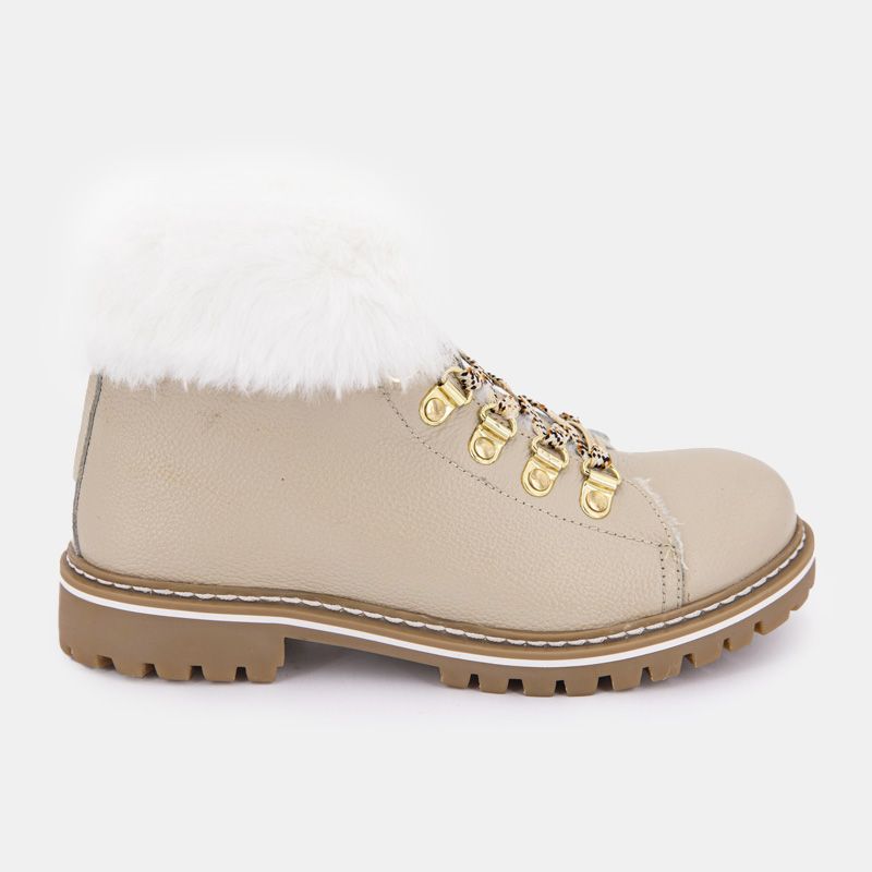 Grainy Leather Boots with Faux Fur Women LES TROPEZIENNES PAR M.BELARBI