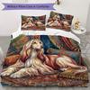 Classical Hound Painting Pattern Bedding uilt Set uilt Cover Pillowcase Home Decoration Birthday Gift (1 * duvet cover + 2 * pillowcase without core)