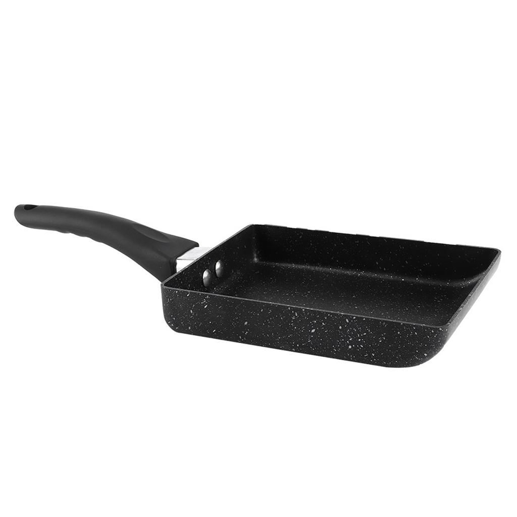 Прямоугольная кастрюля с антипригарным покрытием Tamagoyaki, черная сковорода для омлета с пластиковой ручкой