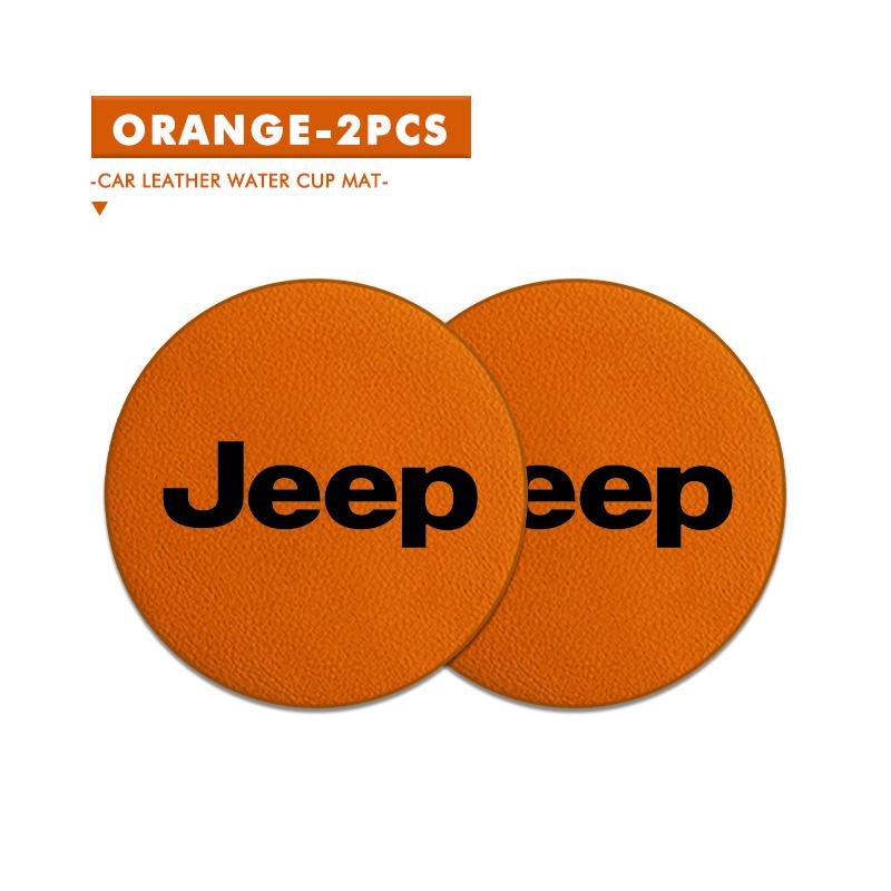 2pcs Car Water Cup Mat Suede Coaster Non Slip Pad Accsesories For Jeep Grand Cherokee Wrangler JK Renegade Gladiator Compass AKL1
