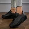 Women's Wedge Rocker Sneakers, Casual Lace Up Low Top Height Increasing Trainers, Comfort Walking Platform Shoes