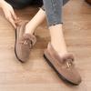 Furry Shoes Female Winter Outside Wear Padded Cotton Slippers 2025 New Padded Lamb's Wool Soybean Shoes Women's Shoes Home Shoes