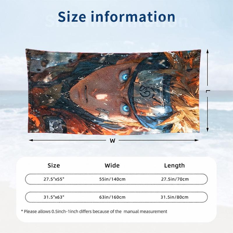 Naruto Microfiber Beach Towel Quick Dry Sand Free Lightweight Beach Towels for Travel Swimming Camping