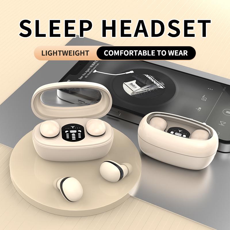 Мини-невидимые наушники для сна Беспроводные наушники Bluetooth 5.3 Спортивные гарнитуры Шумоподавление Стереонаушники