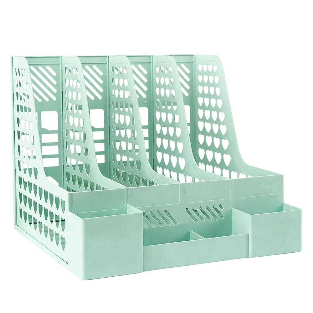 Removable Desktop File Storage Box Book Stand File Column Dormitory Desk Book Clip Bookshelf Compartments Student Book Stand