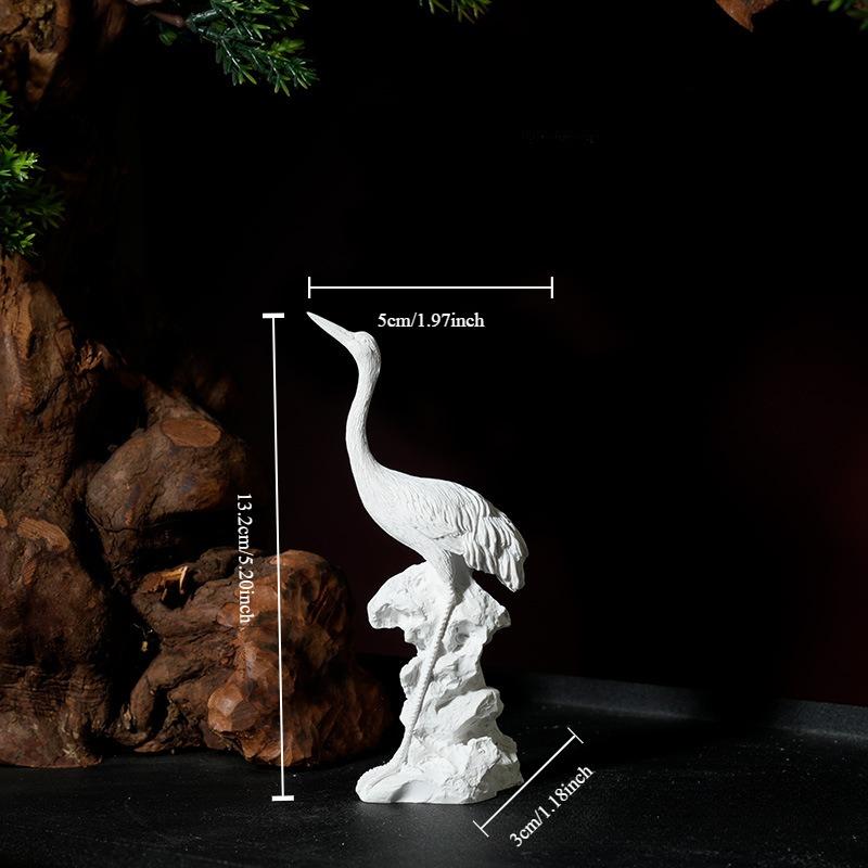 Миниатюрный венценосный журавль, статуэтка журавля, китайская статуэтка птицы из смолы для сада фей, украшение для аквариума, бонсай, ландшафтный декор для дома