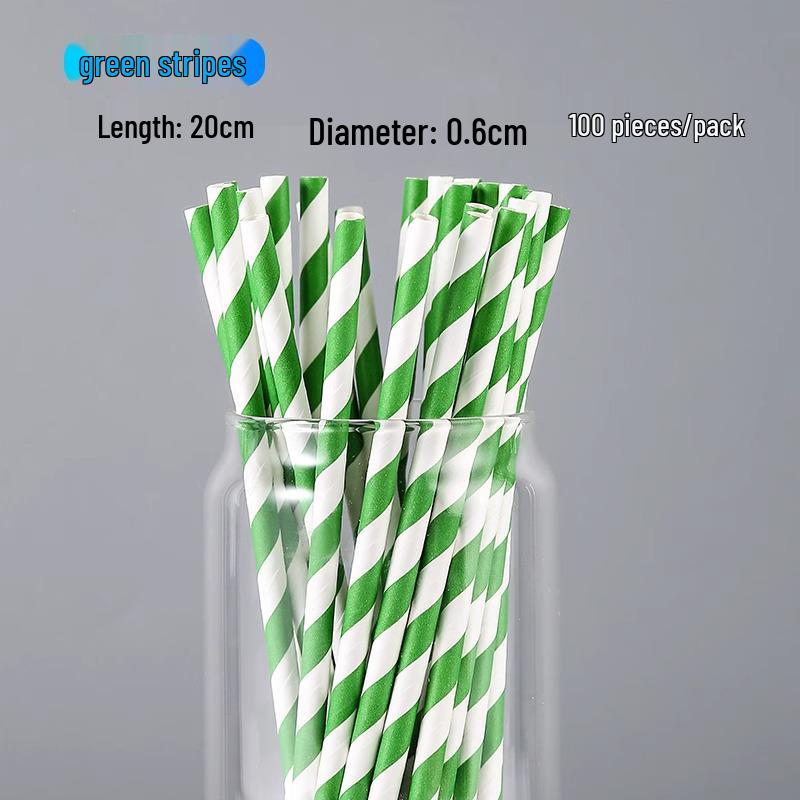 100 Eco-Friendly Colored Paper Straws: Disposable, Creative Party Straws for Juice & Cocktails