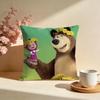 Trendy MMasha and the Bearied Cushion Cover Stylish Washable Pillow Cover Ideal for Couch Bedroom Car Decoration