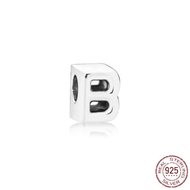 Браслет-подвеска из серебра 925 пробы с буквами AZ и буквами, бусины с именем для женщин, DIY кулон, изготовление ювелирных изделий