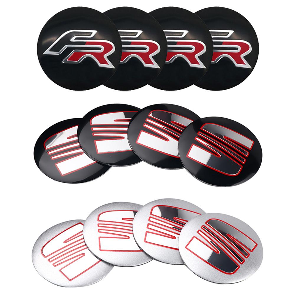 vhzh5 4Pcs 56MM Car Wheel Center Hub Caps Logo Sticker Cover For SEAT Leon 5F Ibiza 5 6 MII Altea Cupra FR Toledo 3 Cordoba Ateca