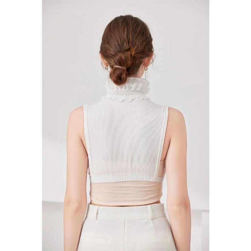 Ruffles Detachable Shirt Collar Accessory Women Decorative Neckwear Sweater Hoodie Fake False Collars