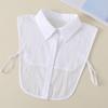 Fake Collar Women'S Pointed Neck Jacquard Round Neck Fungus Edge Lady'S Collar Shirt Stand-Up Collar Cotton White B507