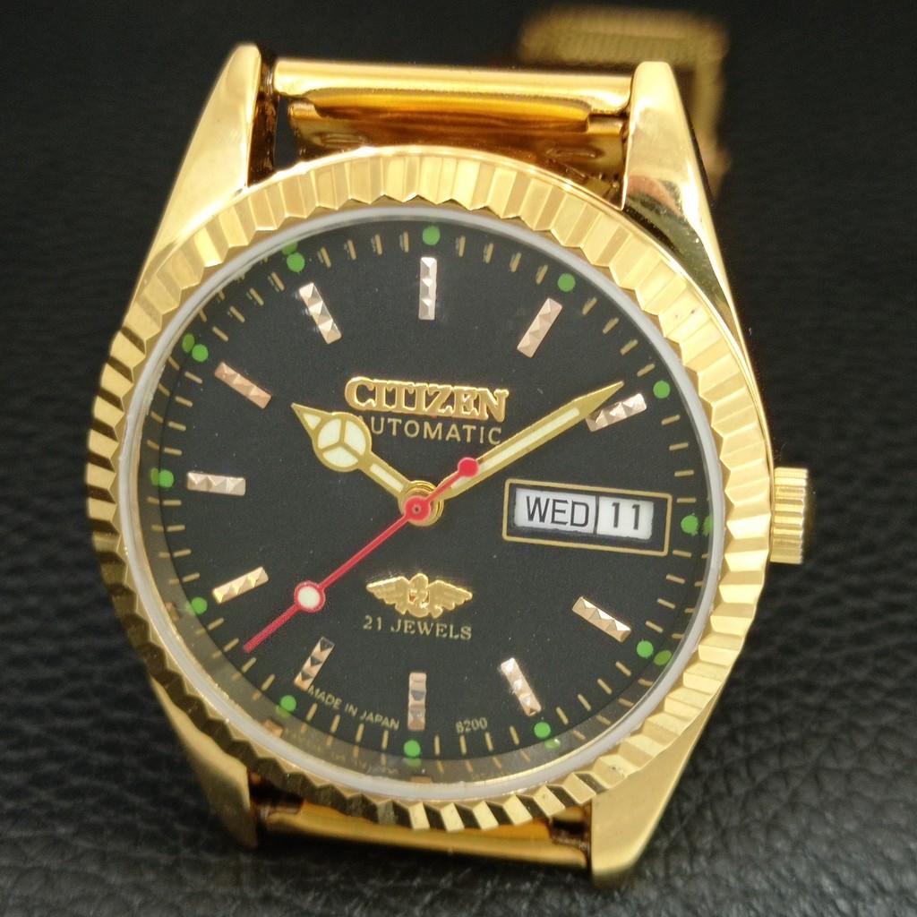 ВИНТАЖНЫЕ АВТОМАТИЧЕСКИЕ ЧАСЫ CITIZEN 8200 ВОССТАНОВЛЕННЫЕ ЯПОНИЯ МУЖСКИЕ С ЧЕРНЫМ ЦИФЕРБЛАТОМ a446776-1