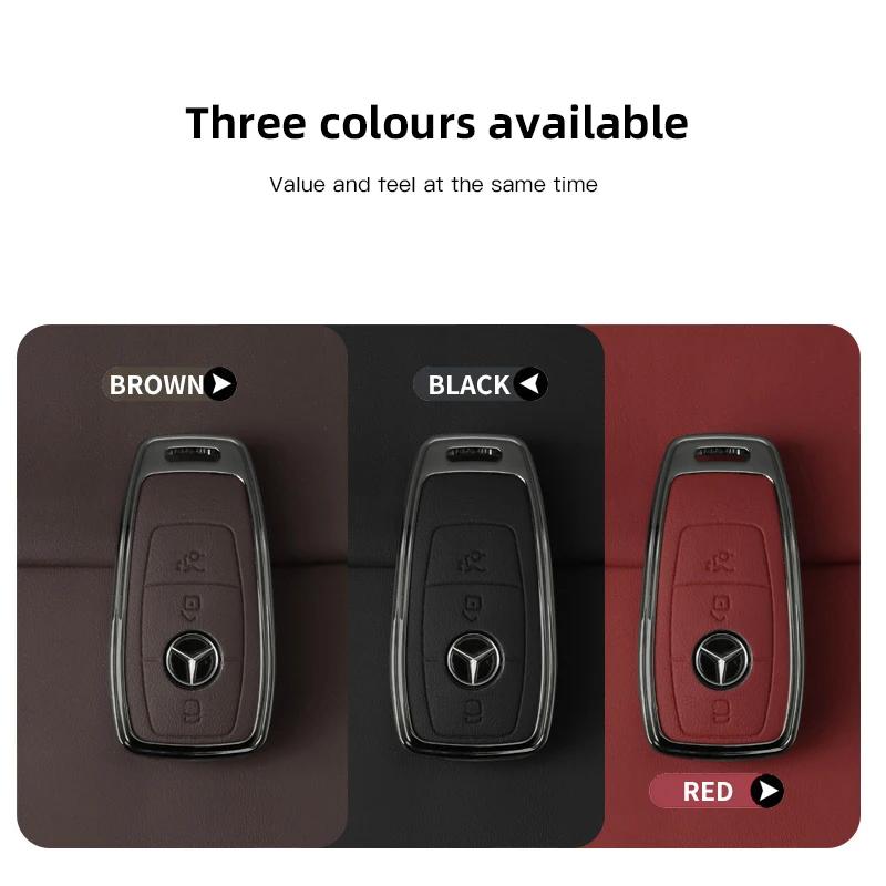 FIQ4 Hot 2025 Leather Car Key Full Case Protection Cover Shell Holder For Mercedes Benz AMG W204 W205 W203 W210 W211 W212 W124 W126 W