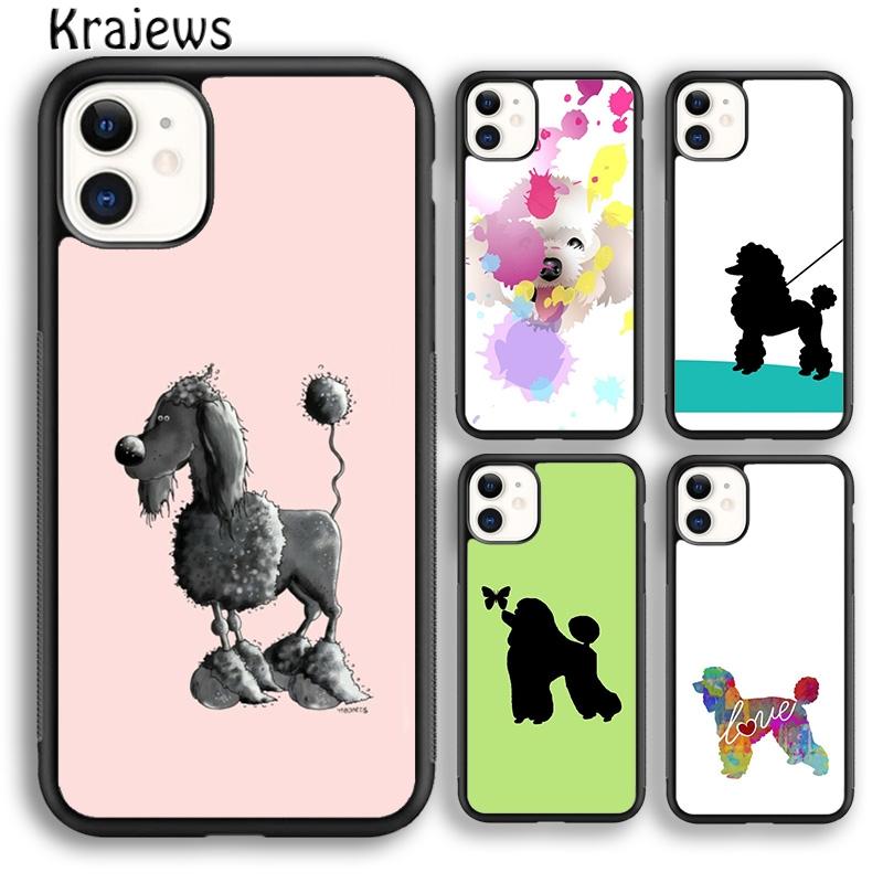 Krajews Cartoon Poodles Pattern Soft Phone Case Cover For IPhone 18 17 Air 16 15 14 plus 11 12 13 pro max coque Fundas