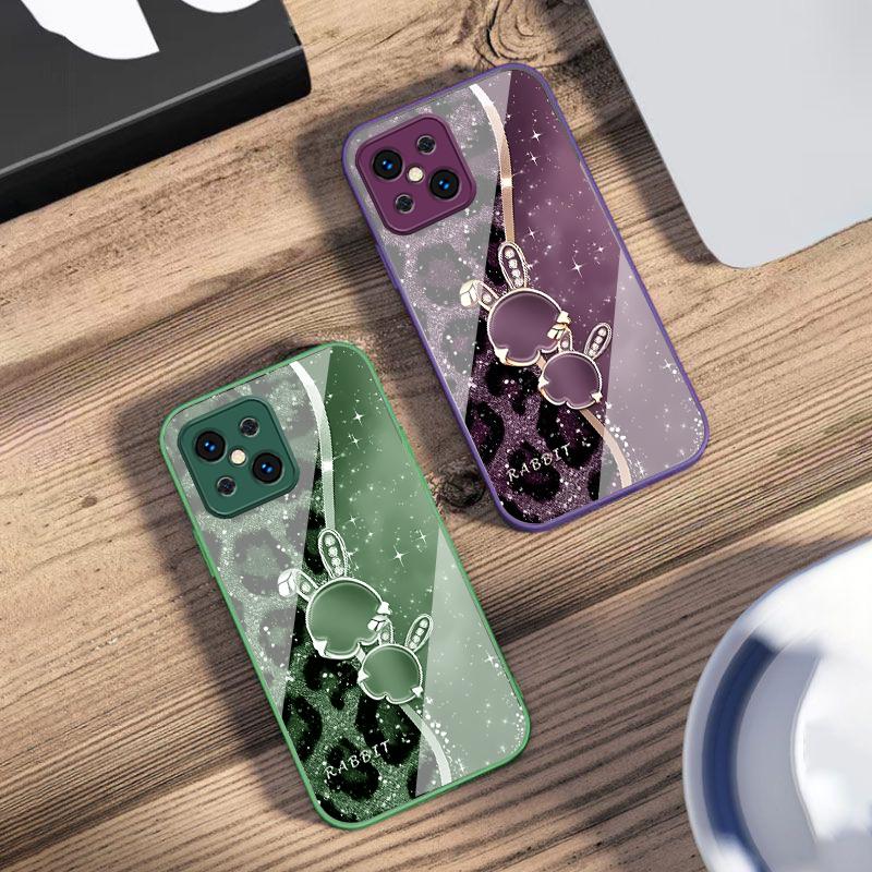Мультяшный леопард и кролик Для Oppo Find X5 X8 Pro X3 Lite A72 58 73 54S F11 79 Reno 6 4Z 5G Nord N200 Закаленное стекло Чехол для телефона