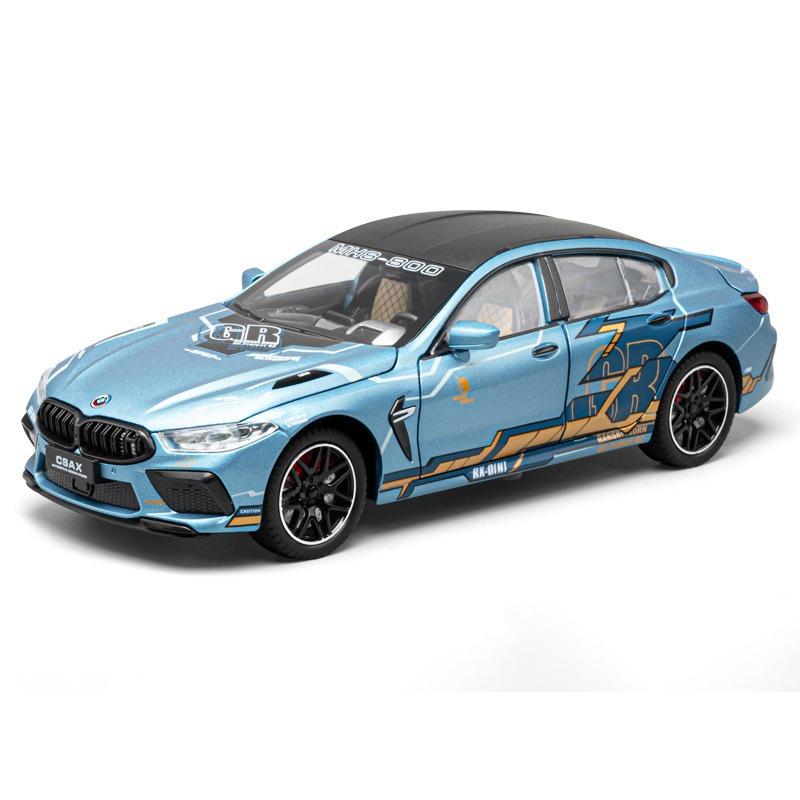 1/24 BMW M8 MANHART литой гоночный автомобиль модель литой металлический спортивный автомобиль транспортные средства модель звуковая и световая имитация детская игрушка подарок