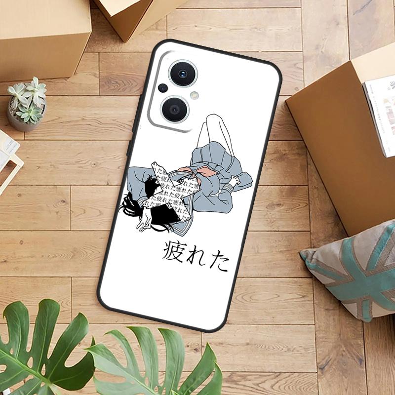 Sad Japanese Anime Case For OPPO Reno 14F 13F 12F 10 11 12 13 14 Pro 8T 7 8 Lite OPPO Find X8 X6 X5 X9 Pro Cover