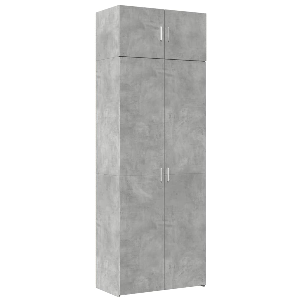 Vidaxl Szafka, Szarość Betonu, 80X42,5X225 Cm, Materiał Drewnopochodny