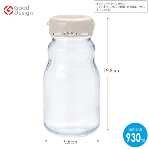 Toyo Sasaki Glass Fruit Syrup Bottle, Beige, 930ml, Made in Japan, Good Design Award Winning, Glass Storage Bottle, Plum Wine Bottle, Fruit Wine, Pick