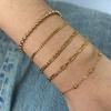 18k Gold Plated Rope Box Snake Cuban Link Chain Bracelets Stainless Steel Stacked Minimalist Chain Bracelet Set Jewelry