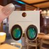 Серьги год ниша дизайн женские ретро зеленые французские индивидуальные темпераментные серьги-гвоздики премиум серьги