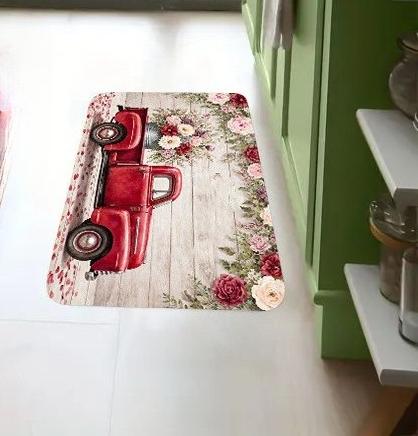 Red Pickup Truck Printed Long Carpet Porch Corridor Long Carpet Dining Room Living Room Foyer Welcome Rug