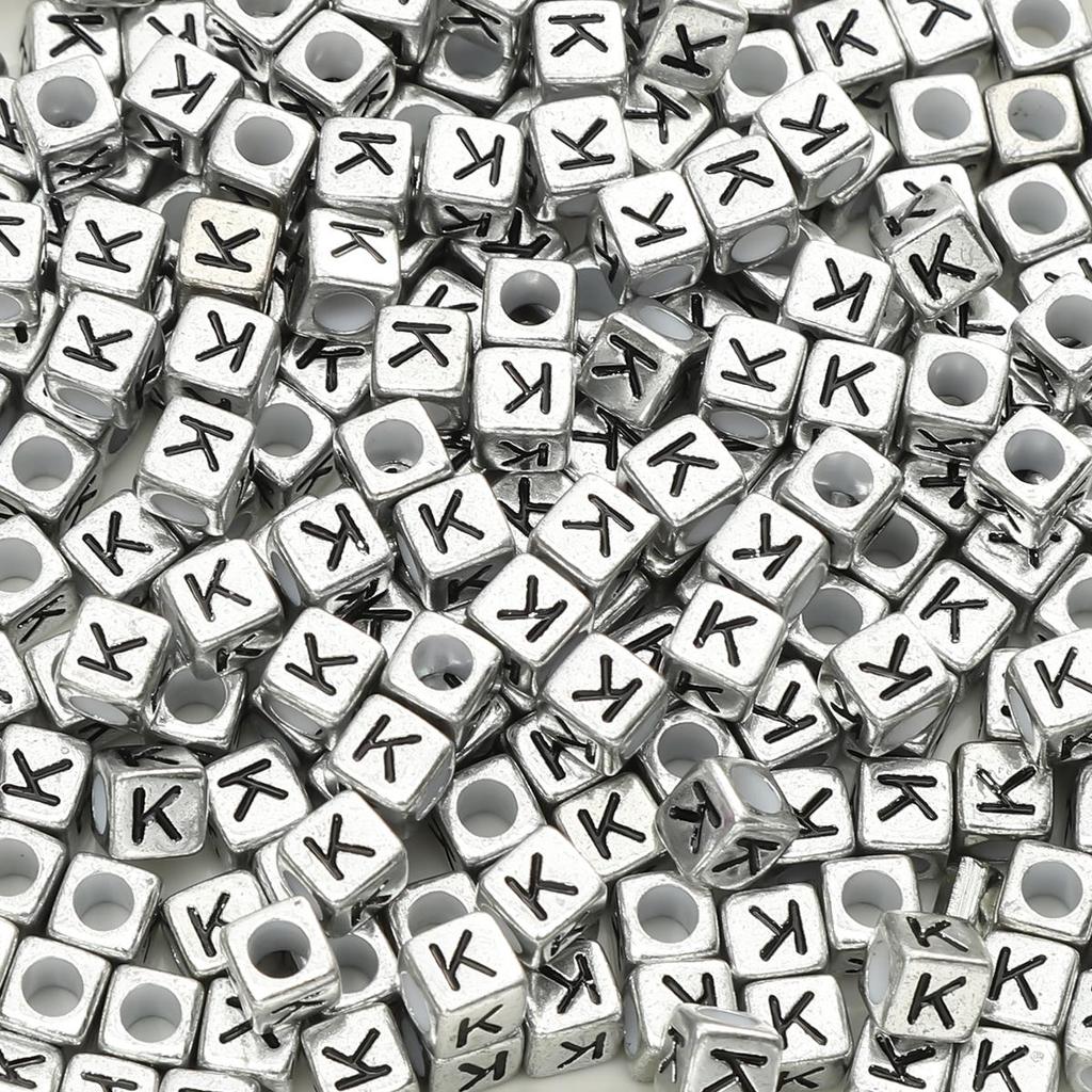 Acrylic English Letter Cube Beads For DIY Necklace Bracelet Earrings Jewelry Making Craft Accessories