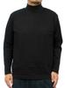 One Colors Men's Long Sleeve T-Shirt, Solid Color, Striped, Ribbed, High Neck, Size 4L, Black