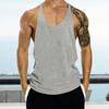 Мужской летний жилет с круглым вырезом без рукавов со спиной-борцовкой, спортивные топы для отдыха, быстросохнущие, однотонные, свободного кроя, для отдыха, для улицы