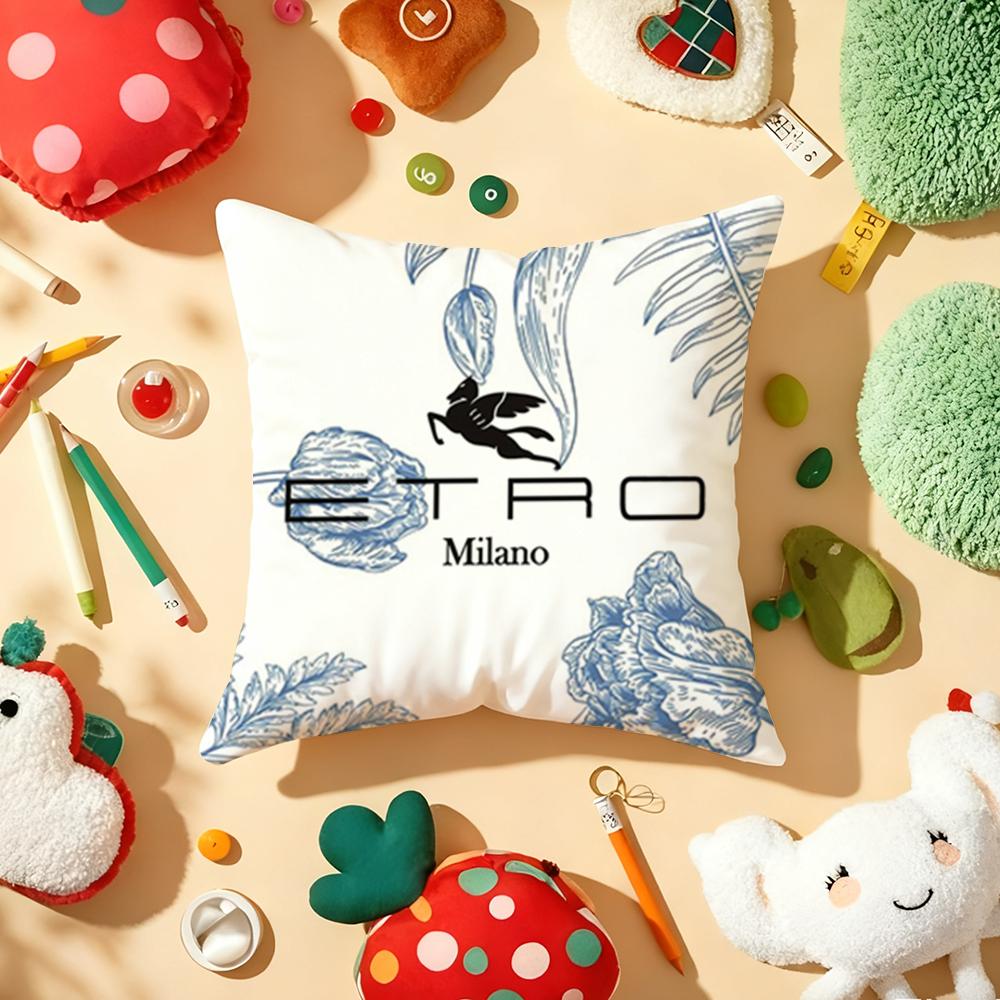 Стильная модная наволочка для подушки E-Etro-O, плюшевая ткань, мягкая, двусторонняя печать, для дивана, теплая, зимний домашний подарок, наволочка