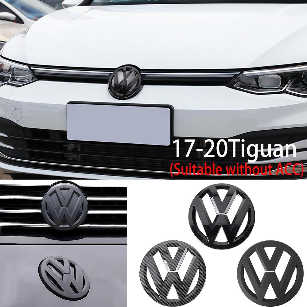 xyz1 1set Glossy black/Matte black Car Front Grill Badge Emblem Stickers Car Logo Accessories For VW Tiguan MK2 2017-2020 Without ACC